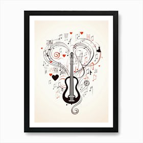 Musical Note Hearts 3 Art Print
