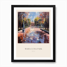 Maria Luisa Park Seville Spain 2 Vintage Cezanne Inspired Poster Art Print