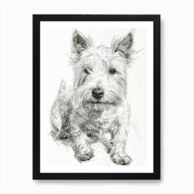 Terrier Dog Line Sketch 2 Art Print