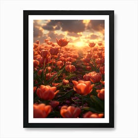 Sunset Tulips 2 Art Print