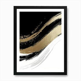 Abstract Gold And Black Painting 45 Art Print