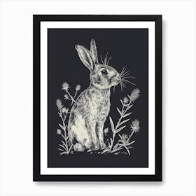 English Silver Rabbit Minimalist 4 Art Print