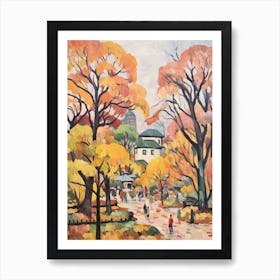 Autumn City Park Painting Ueno Park Tokyo 2 Art Print