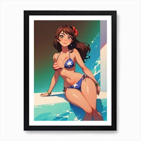 Anime pinup Art Print