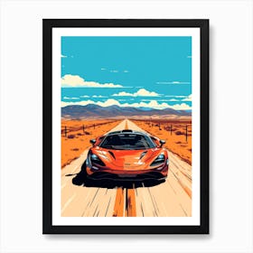 A Mclaren F1 In The Andean Crossing Patagonia Illustration 1 Art Print