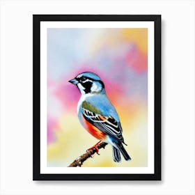 Sparrow 2 Watercolour Bird Art Print