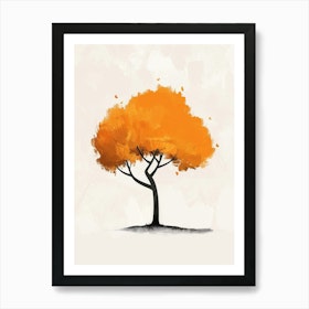 Orange Tree Pixel Illustration 2 Art Print