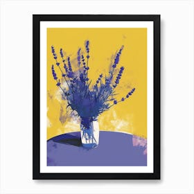 Lavender Flowers On A Table   Contemporary Illustration 3 Art Print