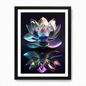 Double Lotus Holographic 5 Art Print