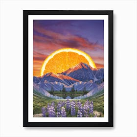 Citrus Sky Purple & Orange Art Print