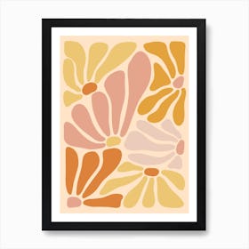 Boho Abstract Flowers Art Print