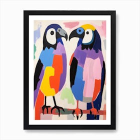 Colourful Kids Animal Art Raven 2 Art Print