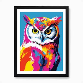 Andy Warhol Style Bird Eastern Screech Owl 1 Art Print