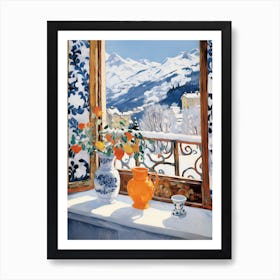 The Windowsill Of Aosta   Italy Snow Inspired By Matisse 3 Art Print