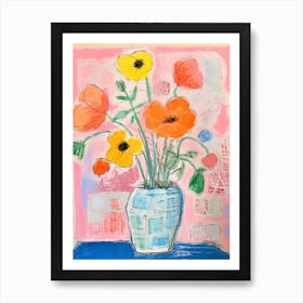 Flower Painting Fauvist Style Portulaca 2 Art Print