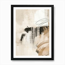 Neutral Brush Stroke Abstract Art Print