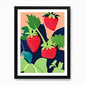 Everbearing Strawberries, Plant, Pop Art Matisse Art Print