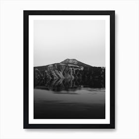 Crater Lake National Park Oregon Black And White Abstract Pacific Northwest West Coast PNW Art Print