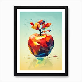 Polygonal Apple 1 Art Print