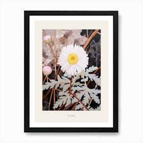 Flower Illustration Asters 5 Poster Art Print