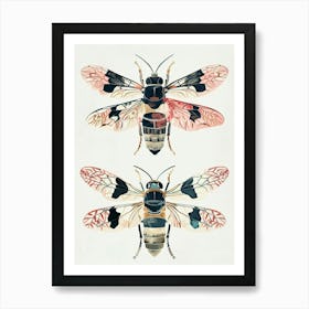 Colourful Insect Illustration Hornet 2 Art Print