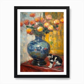 Lotus With A Cat 2 Art Print