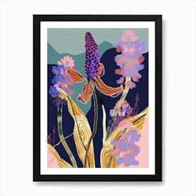 Colourful Flower Illustration Prairie Clover 4 Art Print