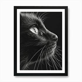 Black Cat Portrait Art Print