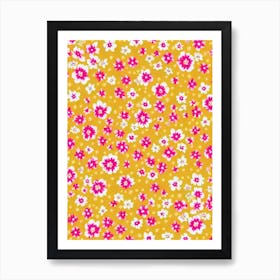 Buttercup Floral Print Warm Tones2 Flower Art Print