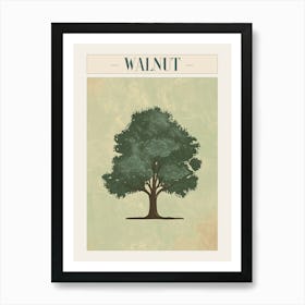 Walnut Tree Minimal Japandi Illustration 3 Poster Art Print