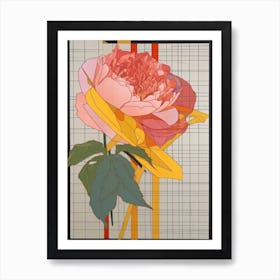 Peony Flower Still Life  2 Abstract Expressionist Art Print