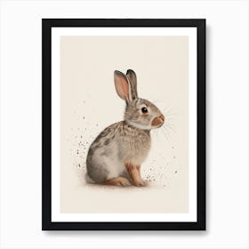 Argente Rabbit Nursery Illustration 4 Art Print