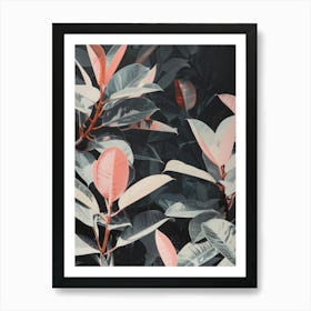 Pink Leaves 5 Art Print