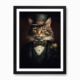 Gangster Cat Kurilian Bobtail Art Print