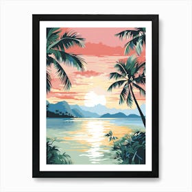 A Canvas Painting Of Matira Beach, Bora Bora 1 Art Print