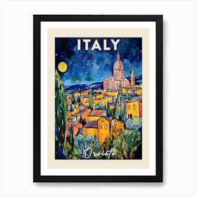 Orvieto Italy 3 Fauvist Painting Travel Poster Art Print