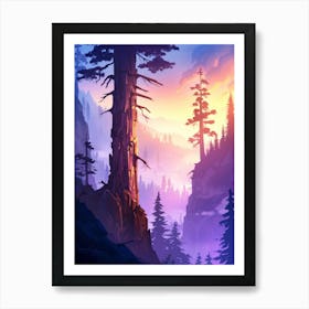 Sunset In The Mountains 62 Art Print