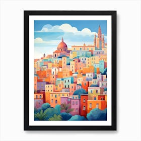 Valletta Malta 3 Illustration Art Print