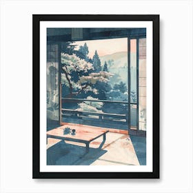 Yufuin Japan 1 Retro Illustration Art Print