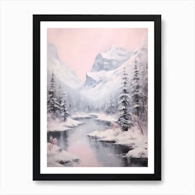 Dreamy Winter Painting Banff National Park Canada 3 Art Print