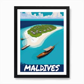Maldives Travel Poster wall art print Art Print