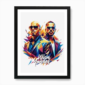 Wisin Yandel 04 Portrait Music Icon WPAP Pop Art Art Print