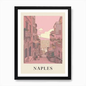 Naples Vintage Pink Italy Poster Art Print