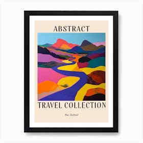 Abstract Travel Collection Poster New Zealand 3 Art Print