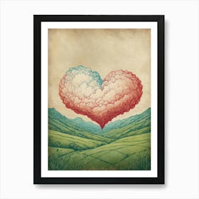 Heart Shaped Clouds 2 Art Print