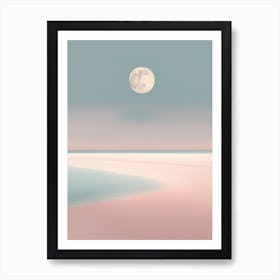 Full Moon On The Beach Art Print