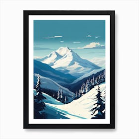 Whistler Blackcomb   British Columbia, Canada, Ski Resort Illustration 4 Simple Style Art Print