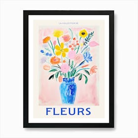 French Flower Poster Flax Flower Art Print