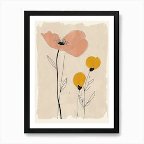 Lahaina Flower Market Boho Minimalist Style Art Print