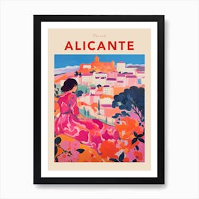 Alicante Spain Fauvist Travel Poster Art Print